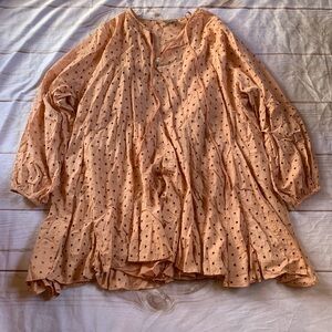 ASOS Light Coral Eyelet Long Sleeve Top with Spaghetti Strap Cami Size 14